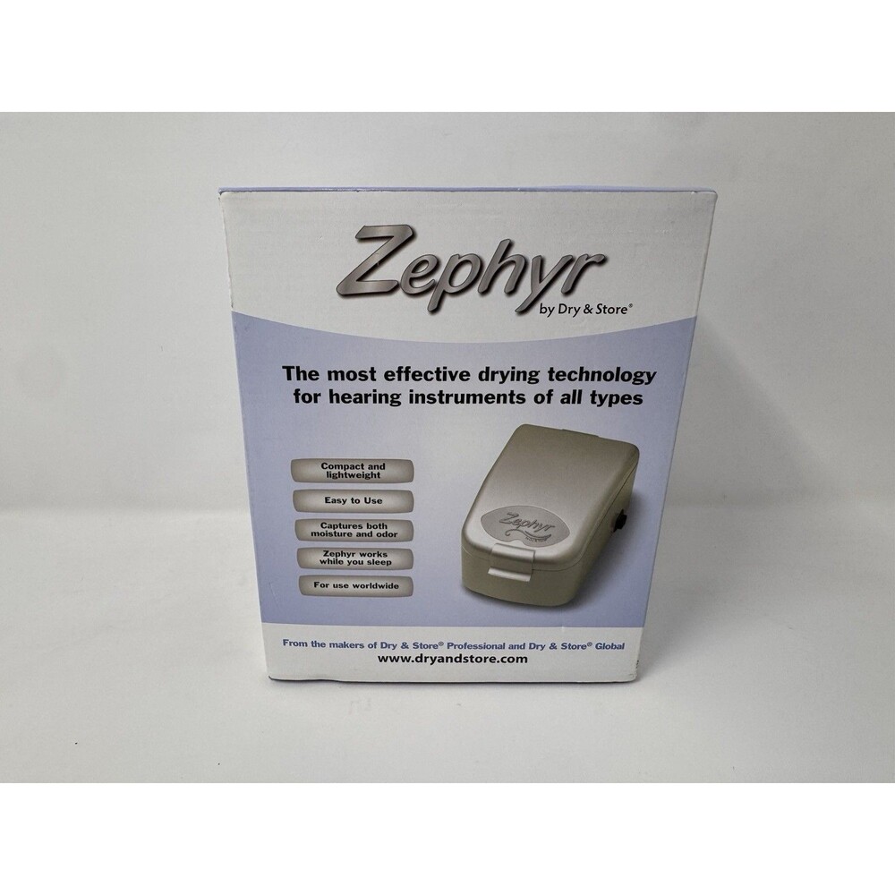 Zephyr Dry & Store Hearing Aid Dryer Case Dehumidifier New In Box Unused